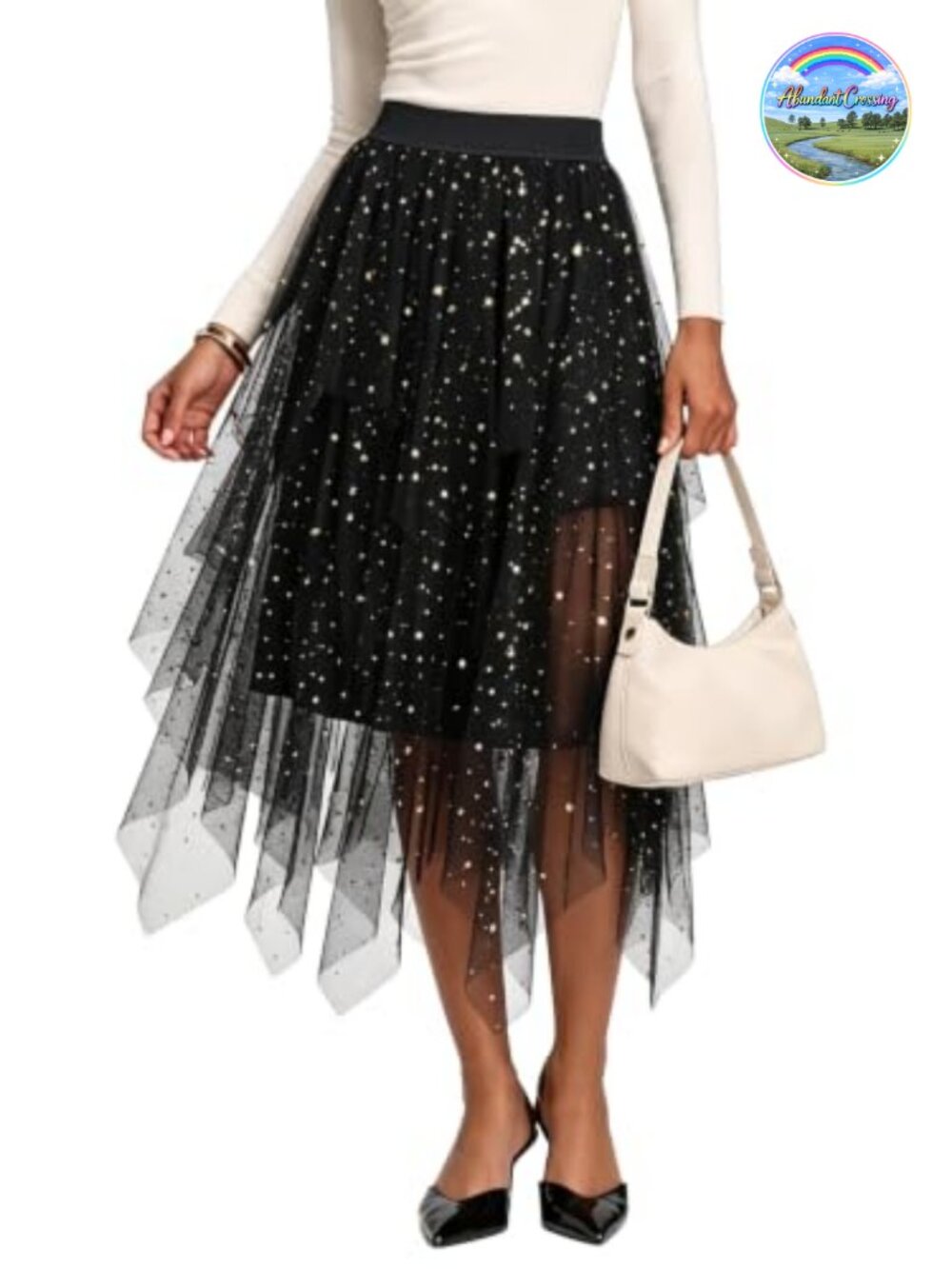 A-Line Mesh Tutu Skirt Fluffy Layered Tulle Midi Elastic Waist